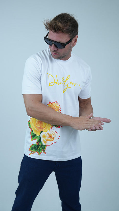 T-Shirt Floral Dolce And Gabbana