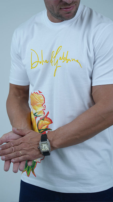 T-Shirt Floral Dolce And Gabbana