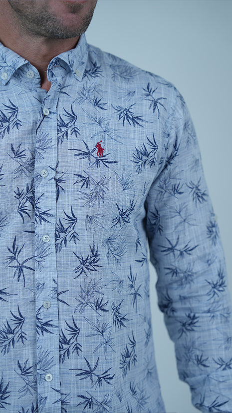 Chemise Polo US à Motifs Palmier