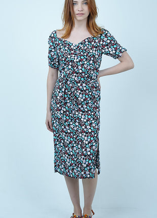 Robe fleurie mi-longue