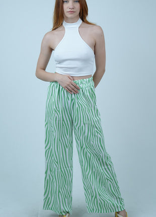 Pantalon Palazzo à Rayures Zébrées