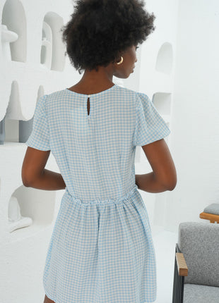 Robe d'Été Vichy Bleu Aérée