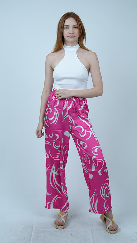 Pantalon Palazzo 'Volute Fuchsia'