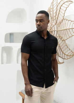 Polo Shirt en Maille Piquée Noire