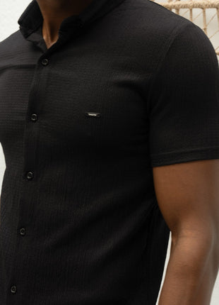 Polo Shirt en Maille Piquée Noire