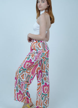 Pantalon Palazzo 'Arabesque Pop'-Multicolore