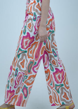 Pantalon Palazzo 'Arabesque Pop'-Multicolore