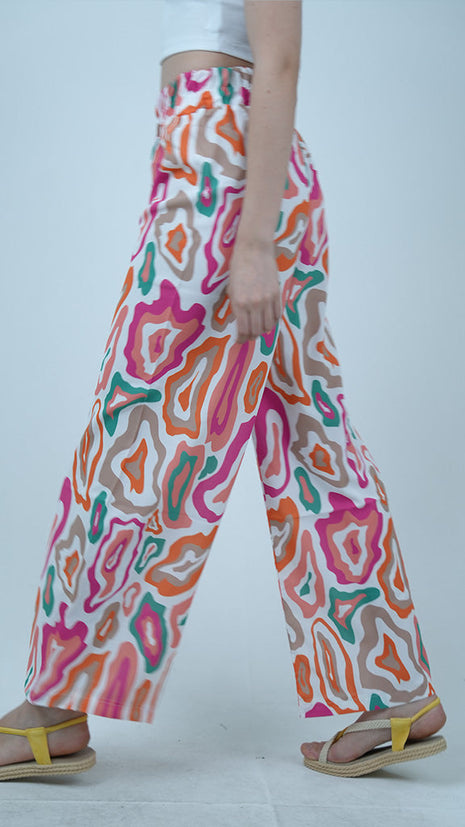 Pantalon Palazzo 'Arabesque Pop'-Multicolore