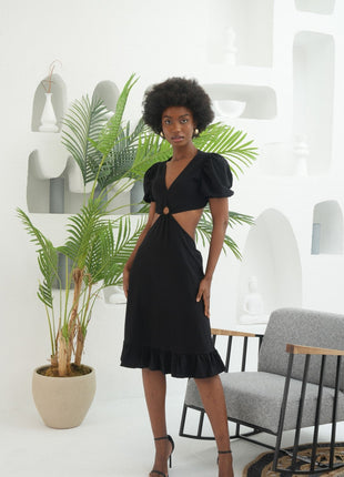 Robe Asymétrique Noire Décolletée