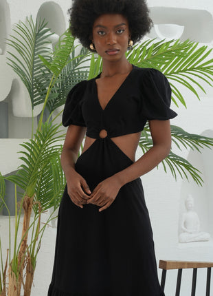 Robe Asymétrique Noire Décolletée