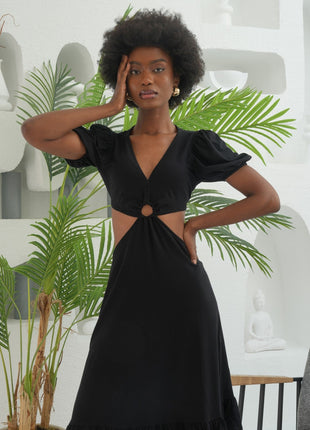 Robe Asymétrique Noire Décolletée