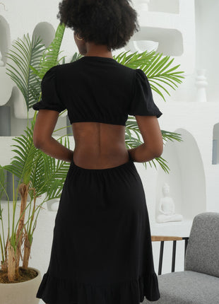 Robe Asymétrique Noire Décolletée