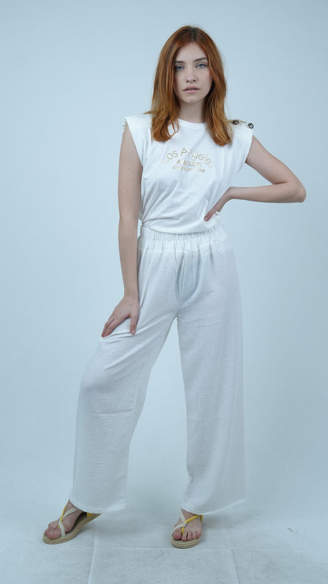 Pantalon Blanc Large Léger