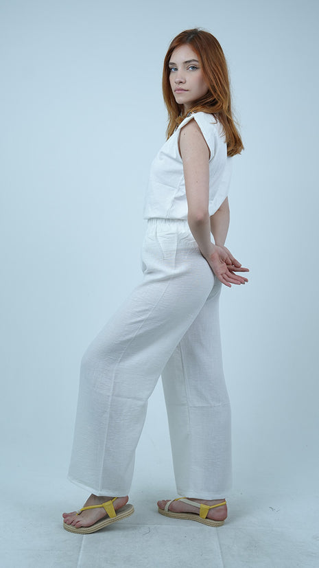 Pantalon Blanc Large Léger