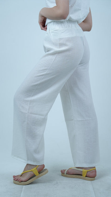 Pantalon Blanc Large Léger