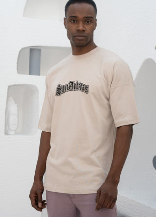 T-Shirt Graphique 'GTA' Beige