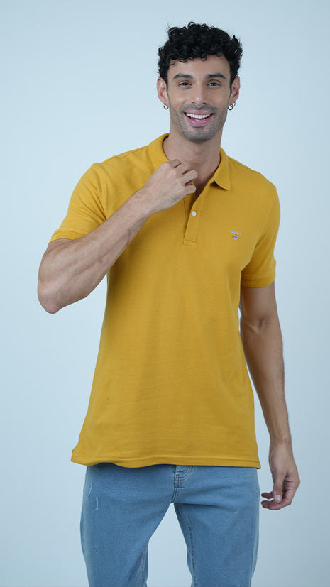 T-shirt Gant Classique en Coton-Jaune