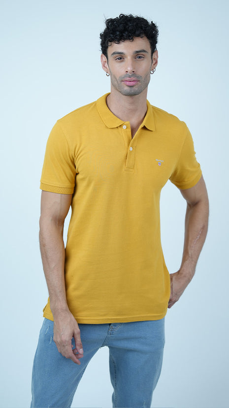 T-shirt Gant Classique en Coton-Jaune