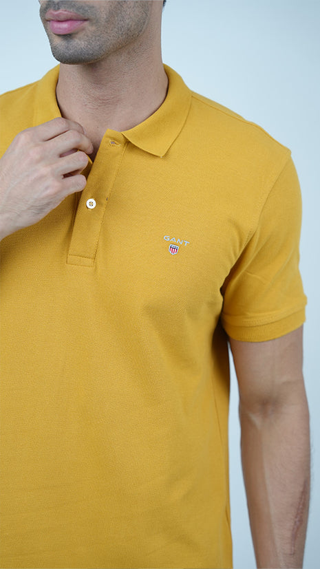 T-shirt Gant Classique en Coton-Jaune