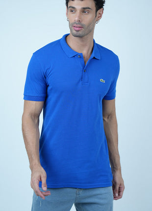 T-shirt Lacoste Classique en Coton-Bleu