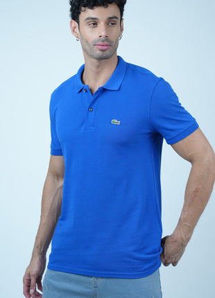 T-shirt Lacoste Classique en Coton-Bleu