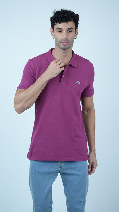 T-shirt Lacoste Classique en Coton-Violet