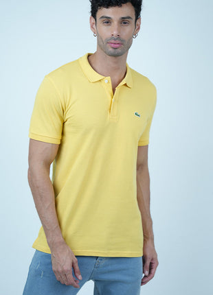 T-shirt Lacoste Classique en Coton-Jaune