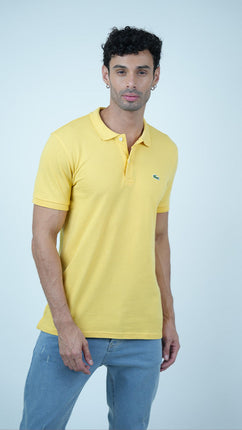 T-shirt Lacoste Classique en Coton-Jaune