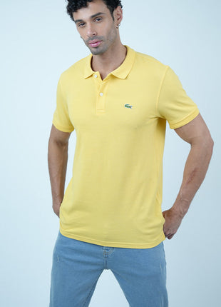 T-shirt Lacoste Classique en Coton-Jaune