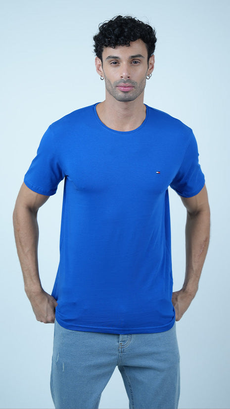 T-shirt Tommy Classique en Coton-Bleu