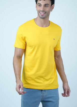 T-shirt Tommy Classique en Coton-Jaune