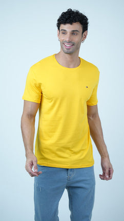 T-shirt Tommy Classique en Coton-Jaune