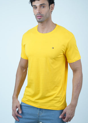 T-shirt Tommy Classique en Coton-Jaune