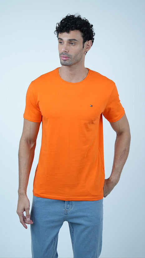 T-shirt Tommy Classique en Coton-Orange