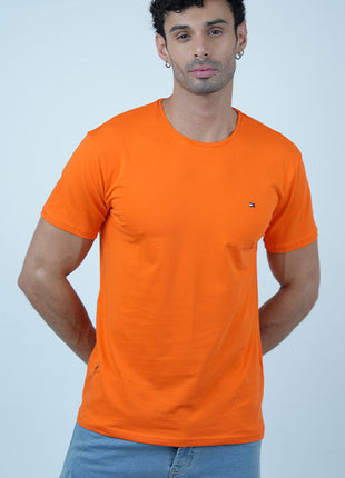 T-shirt Tommy Classique en Coton-Orange