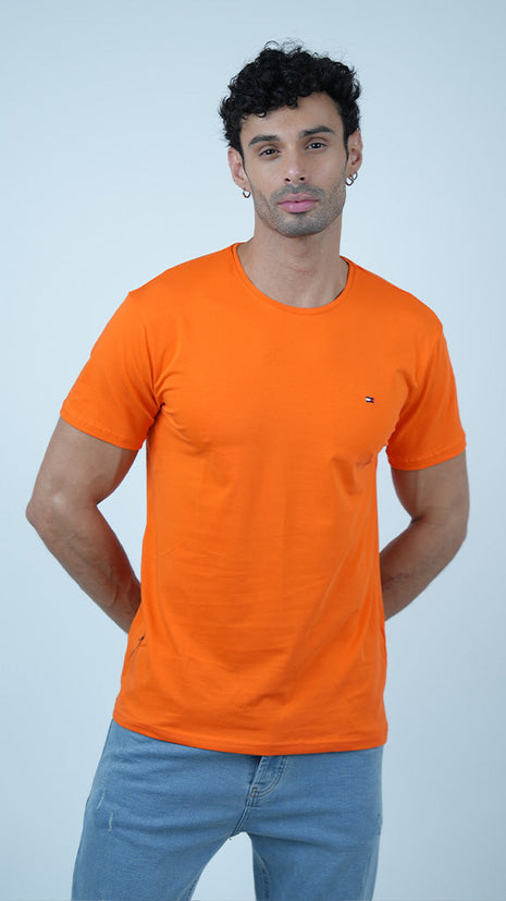 T-shirt Tommy Classique en Coton-Orange