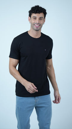 T-shirt Tommy Classique en Coton-Noir