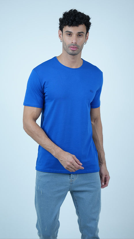 T-shirt Lacoste Classique en Coton-Bleu