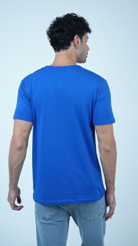 T-shirt Lacoste Classique en Coton-Bleu