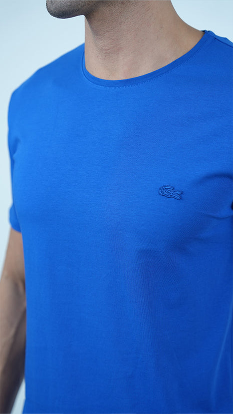 T-shirt Lacoste Classique en Coton-Bleu