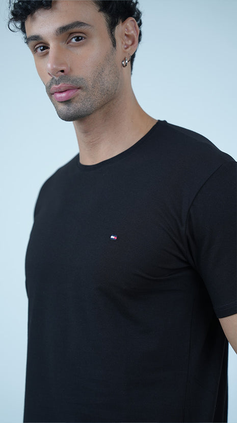 T-shirt Tommy Classique en Coton-Noir