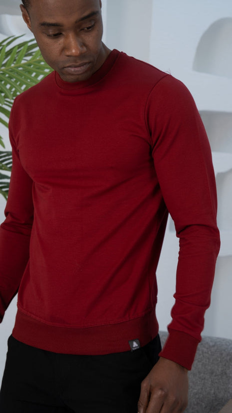 Sweatshirt Rouge à Manches Longues