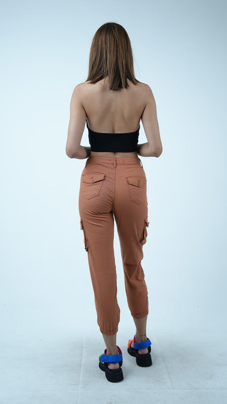 Pantalon Cargo pour Femmes-Rouge Brique