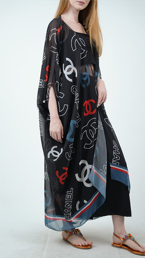 Pareo Long à Motifs Chanel-Noir