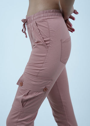 Pantalon Cargo pour Femmes-Rose