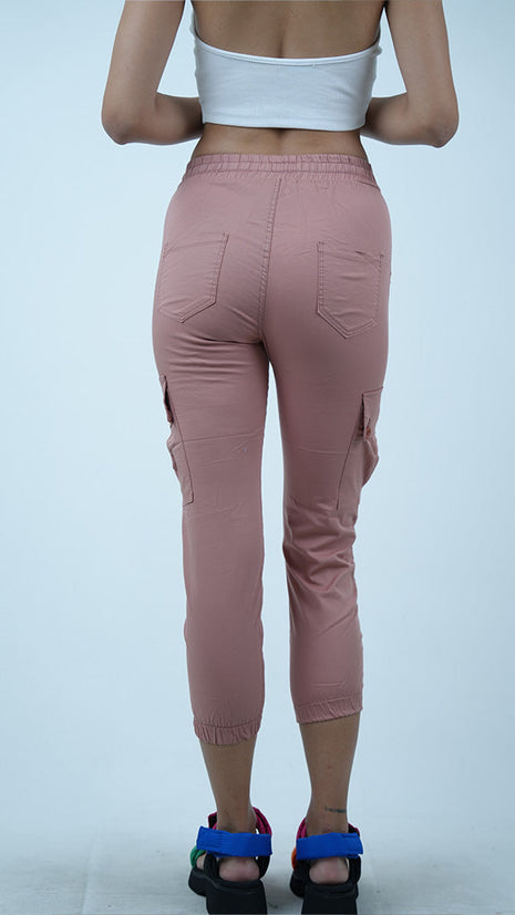 Pantalon Cargo pour Femmes-Rose