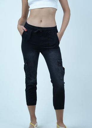 Pantalon Cargo pour Femmes-Noir