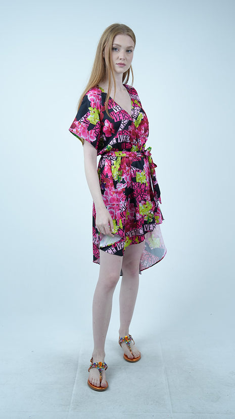 Robe Fleurie Versace-Multicolore Foncé