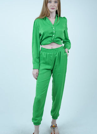 Ensemble de Détente en Satin-Vert