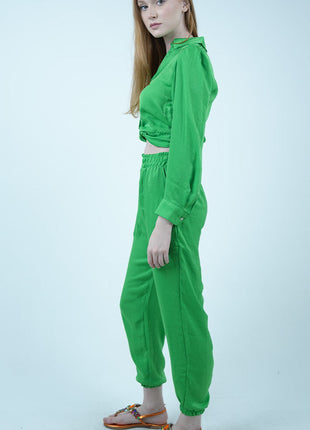 Ensemble de Détente en Satin-Vert